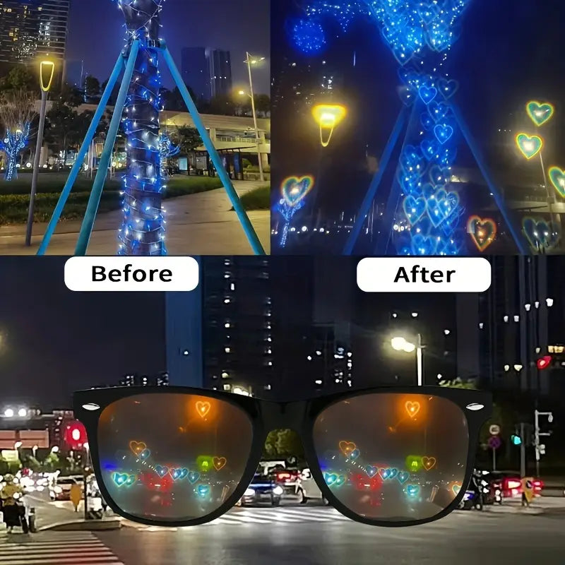 Adorable Heart Effect Diffraction Glasses