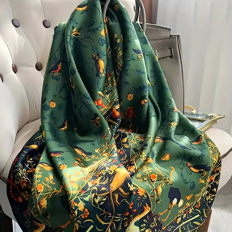 Vibrant Birdsong Lightweight Long Scarf