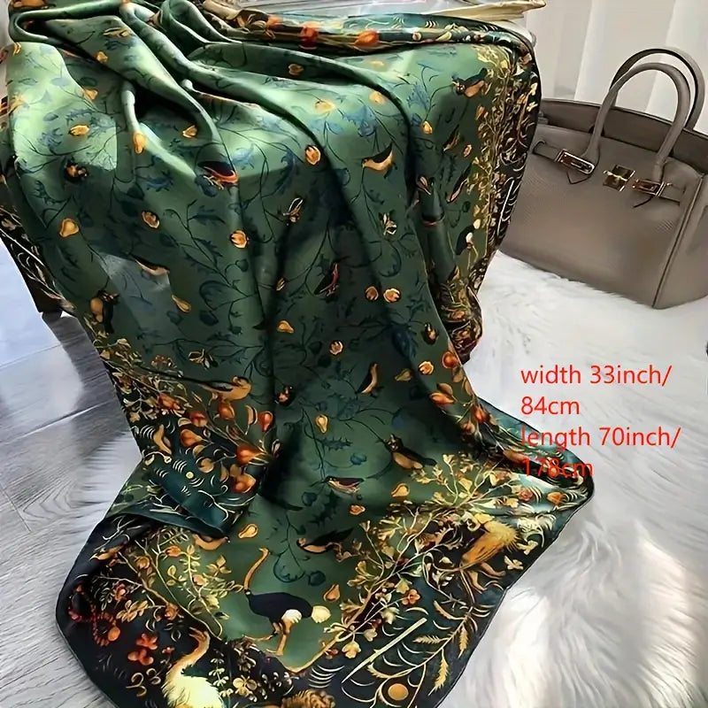 Vibrant Birdsong Lightweight Long Scarf