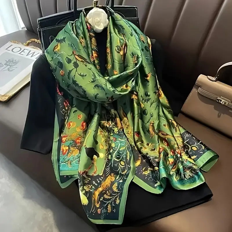 Vibrant Birdsong Lightweight Long Scarf